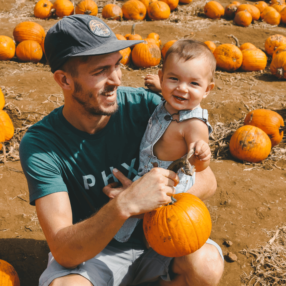 Baby in pumpkin patch!