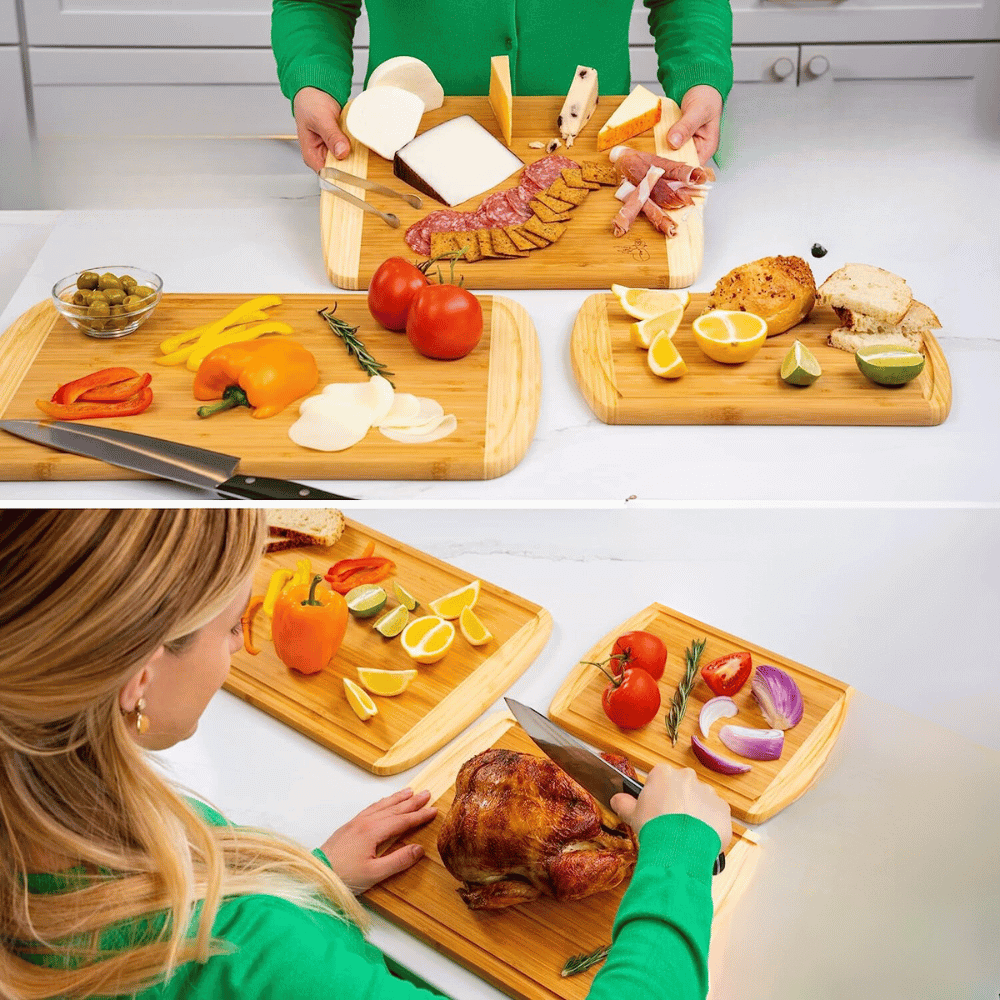 Organic Bamboo Cutting Board Set!